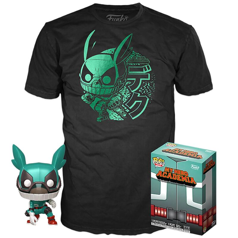 Funko POP & Tee MHA T-shirt M Deku Metallic 9cm